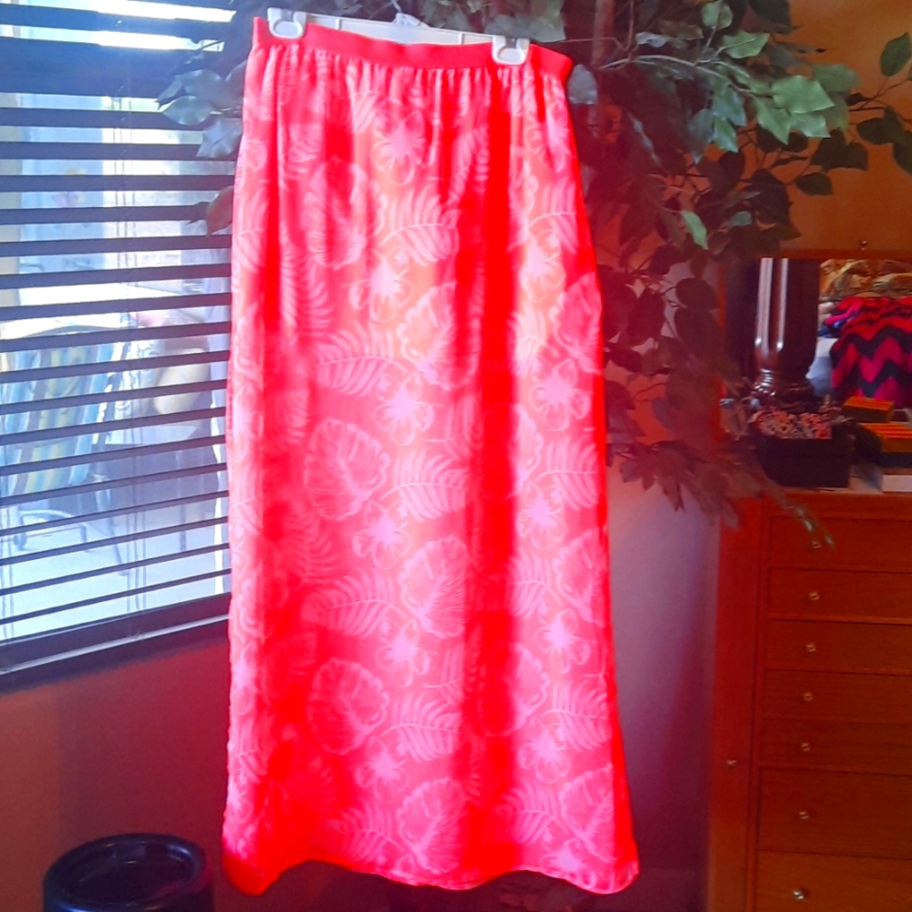 Gorgeous Sheer Tropical Coral Skirt
